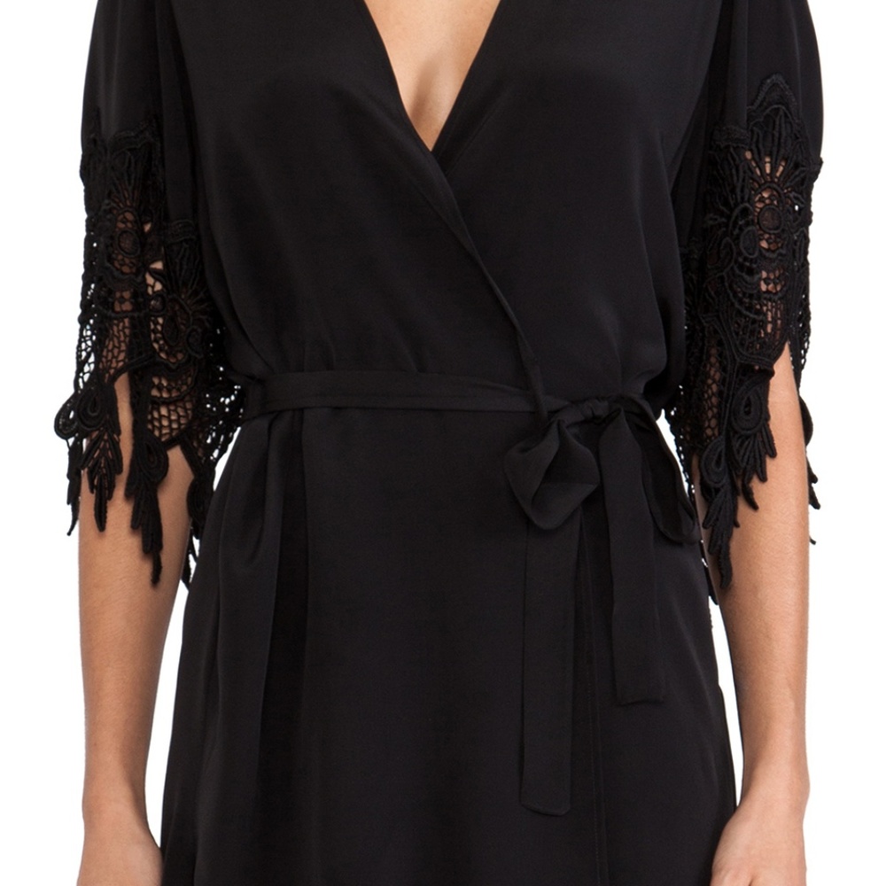 Stone Cold Fox Black Lace Robe